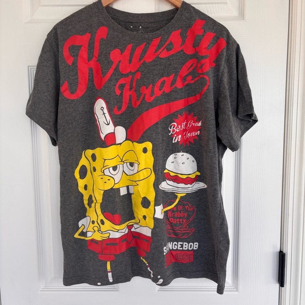 SpongeBob SquarePants Krusty Krab Tee - Gray and Red - Picture 2 of 5